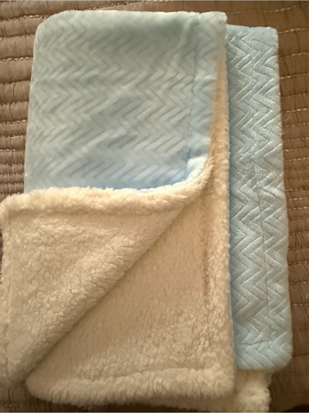 Baby Blanket Blue White NWOT